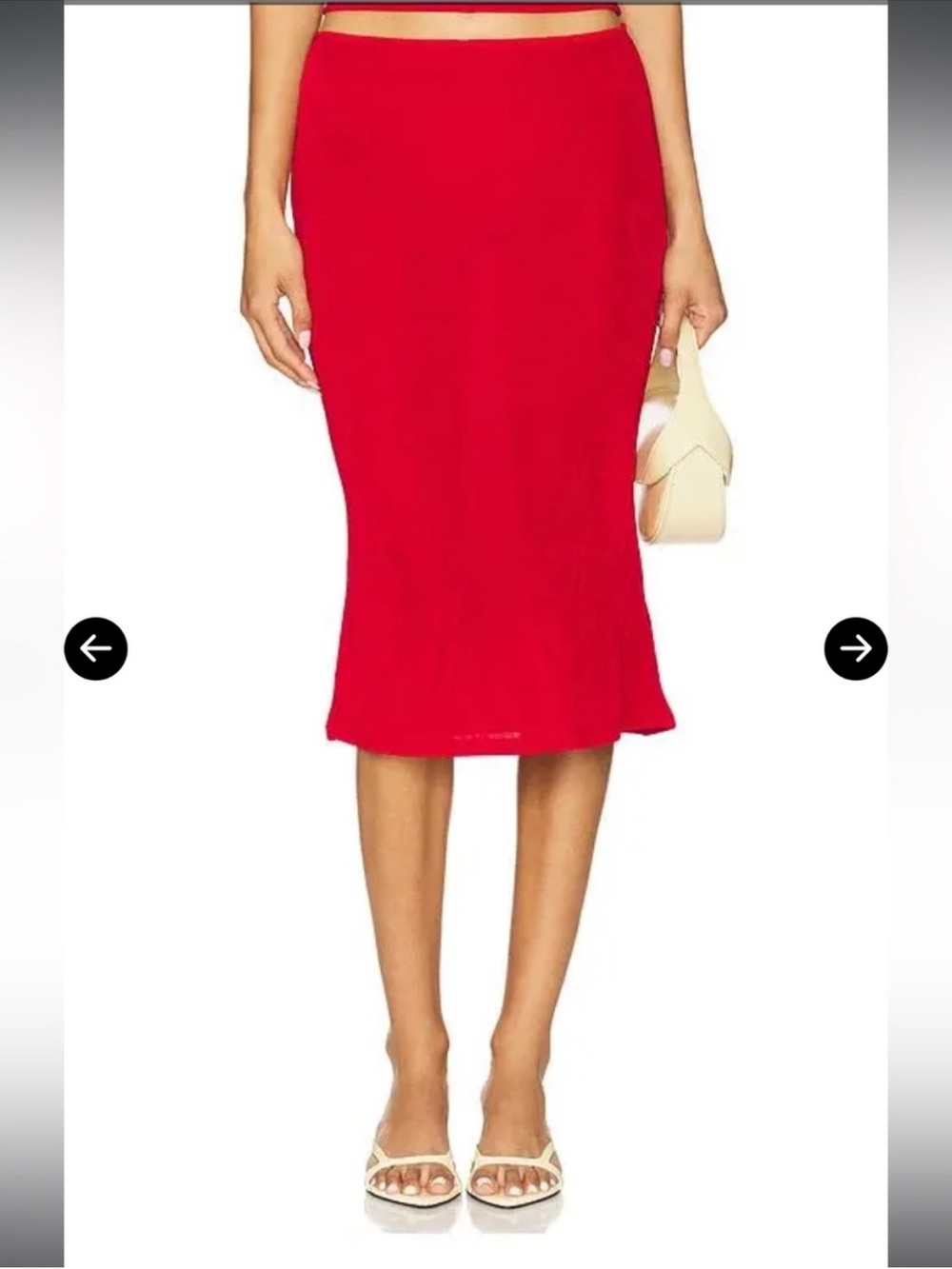 Danielle Guizio Red Midi Skirt - Picture 5 of 12